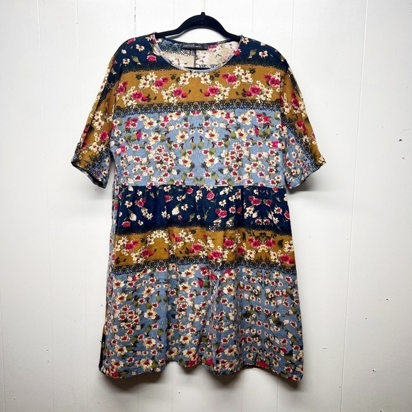 Zanzea Womens Babydoll Prairie Cottage Fairy Romantic Garden Floral Dress Sz XL - Picture 1 of 11